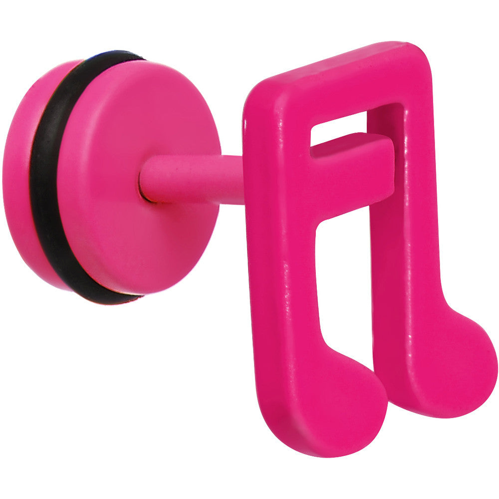 Pink Neon Enamel Music Note Cheater Plug