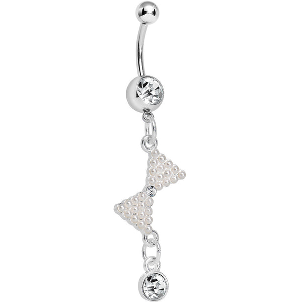 Clear Gem Charming Bowtie Drop Gem Dangle Belly Ring – BodyCandy