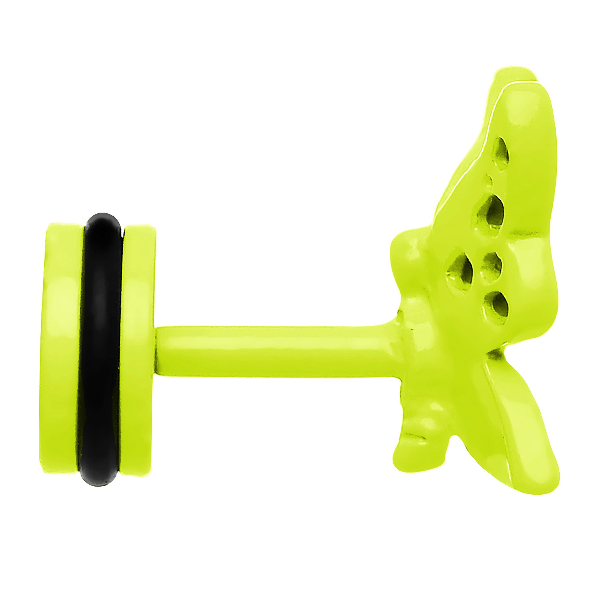 Light Green Neon Enamel Floating Butterfly Cheater Plug