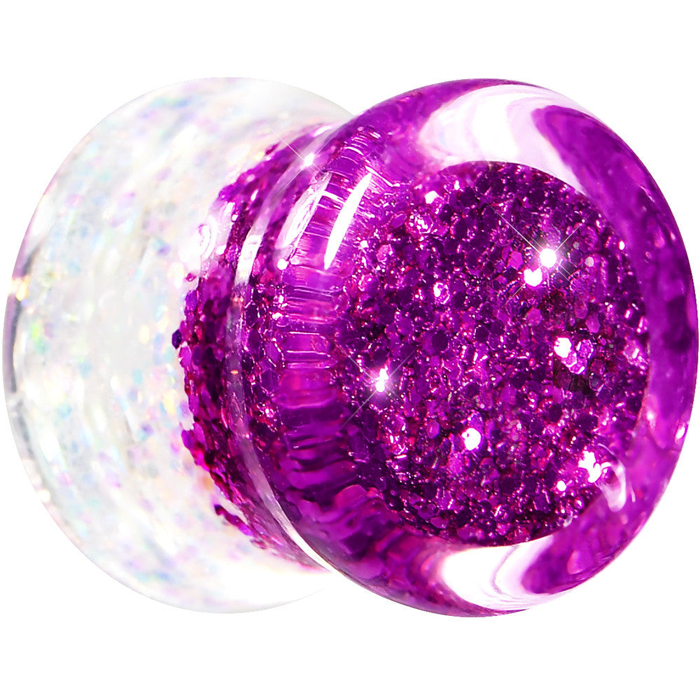 9/16 Purple Pink White Acrylic Glitter Party Saddle Plug