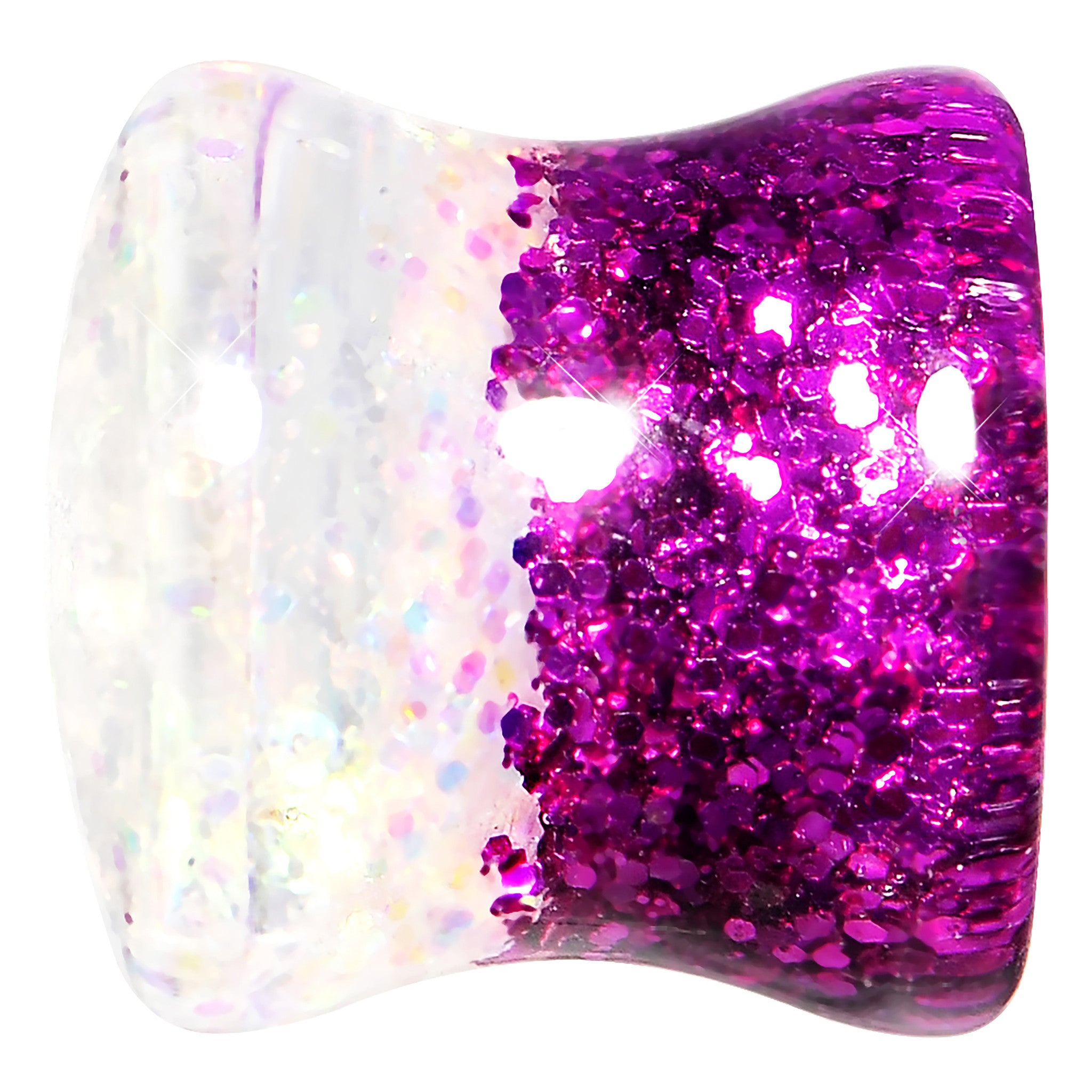 9/16 Purple Pink White Acrylic Glitter Party Saddle Plug