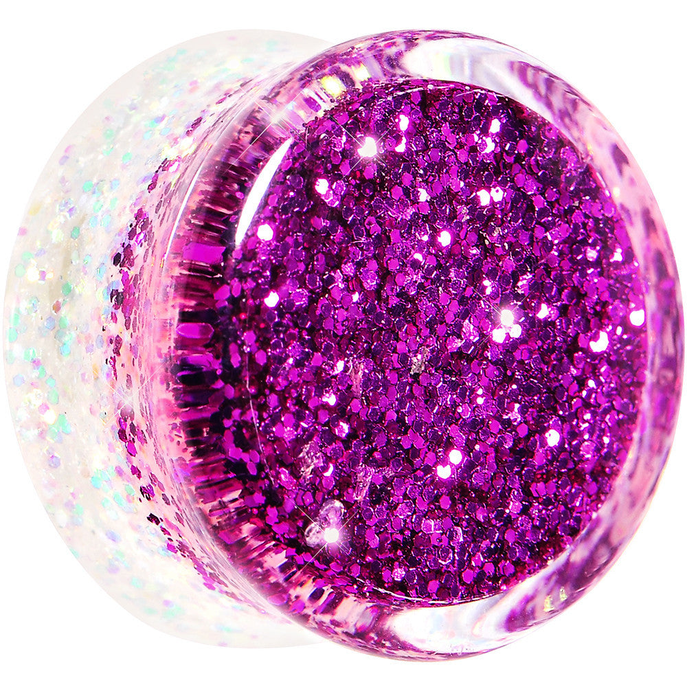 18mm Purple Pink White Acrylic Glitter Party Saddle Plug