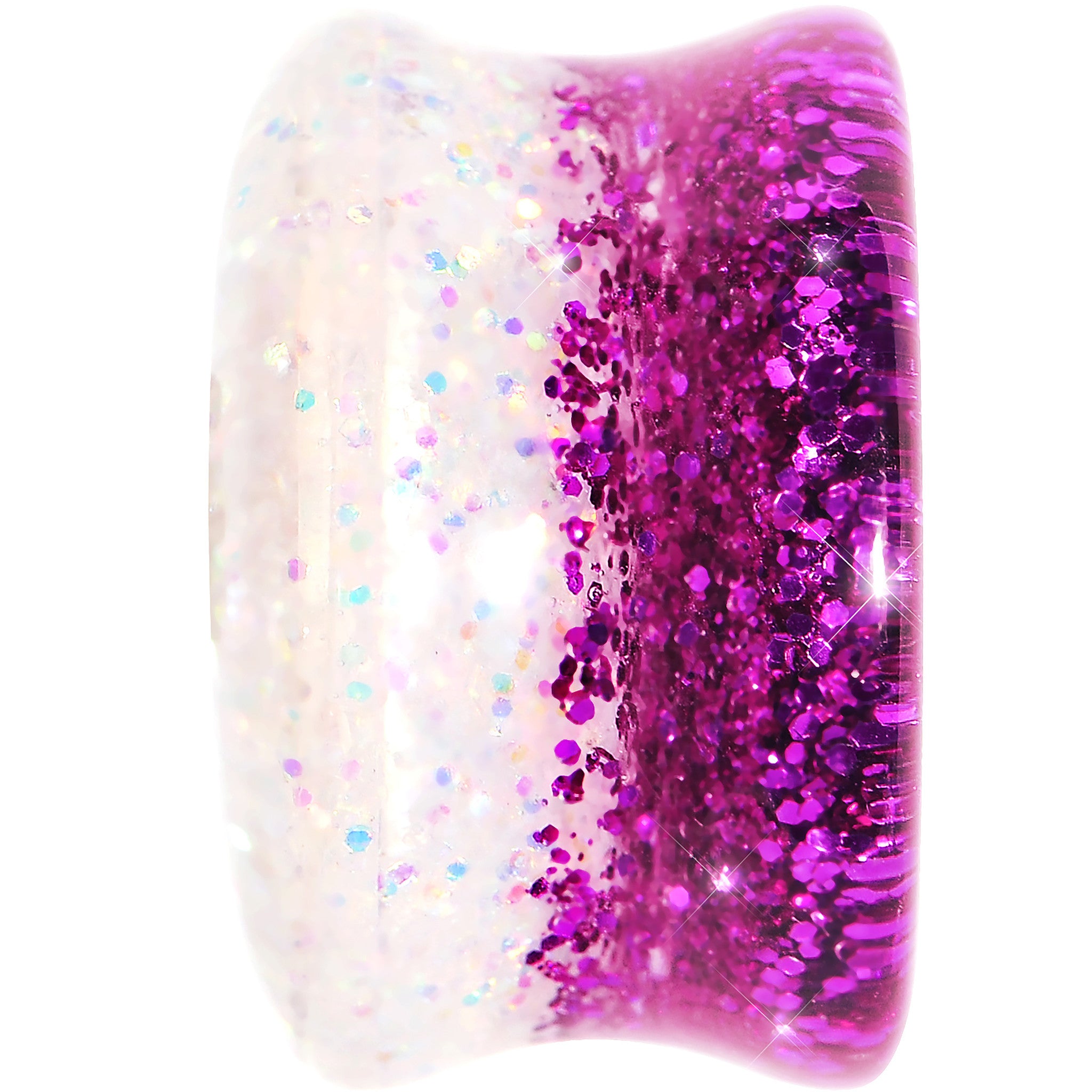 18mm Purple Pink White Acrylic Glitter Party Saddle Plug