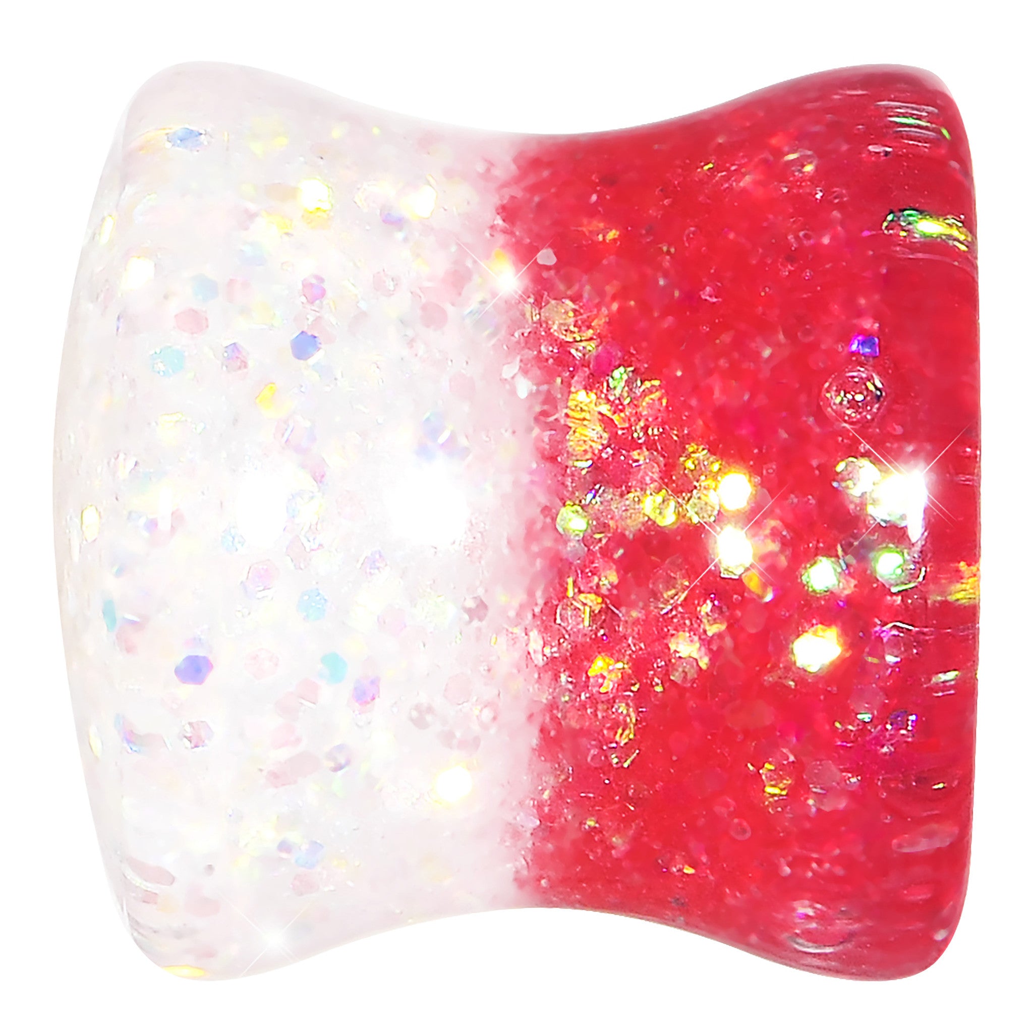 1/2 Pink Gold White Acrylic Glitter Party Saddle Plug