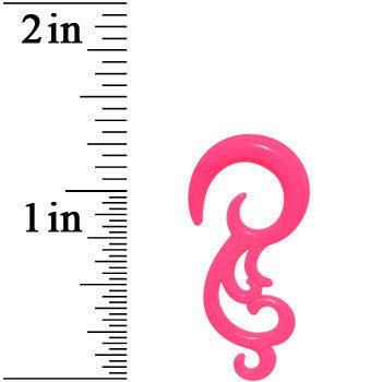 6 Gauge Pink Acrylic Southwestern Swirls Taper Spiral Plug