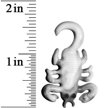 4 Gauge Black White Acrylic Scorpion Hanger Plug