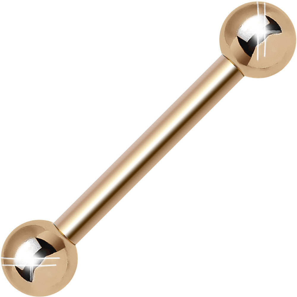 14 Gauge 1/2 Rose Gold Plated Straight Barbell