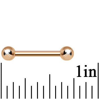 14 Gauge 1/2 Rose Gold Plated Straight Barbell