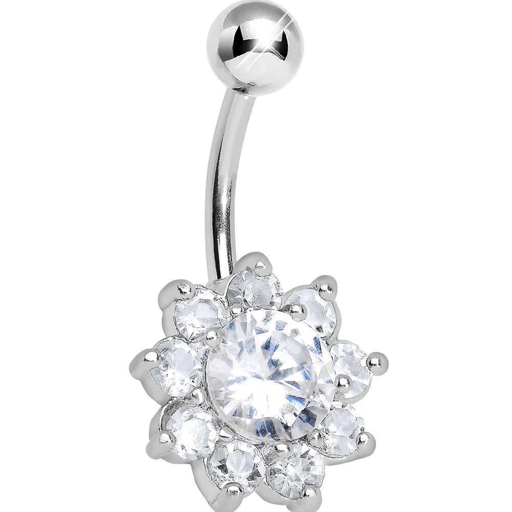 Crystalline Royal Gem Flower Belly Ring