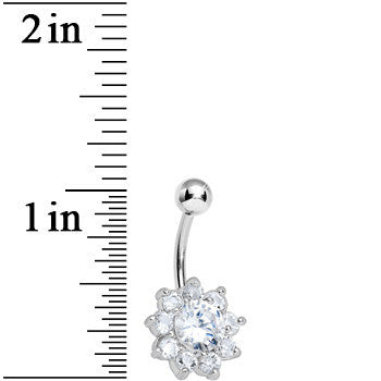 Crystalline Royal Gem Flower Belly Ring