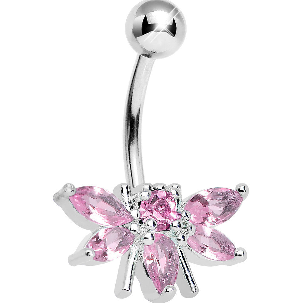 Pink Gem Honey Bee Belly Ring