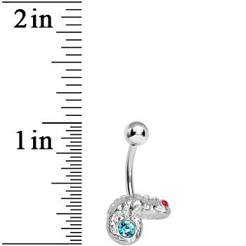 Aqua Gem Lay Low Lizard Belly Ring