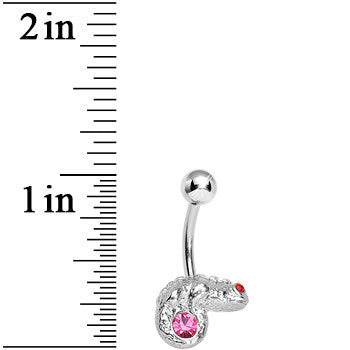 Pink Gem Lay Low Lizard Belly Ring