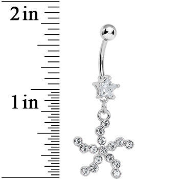 Clear Star Gem Clear Starfish Dangle Belly Ring