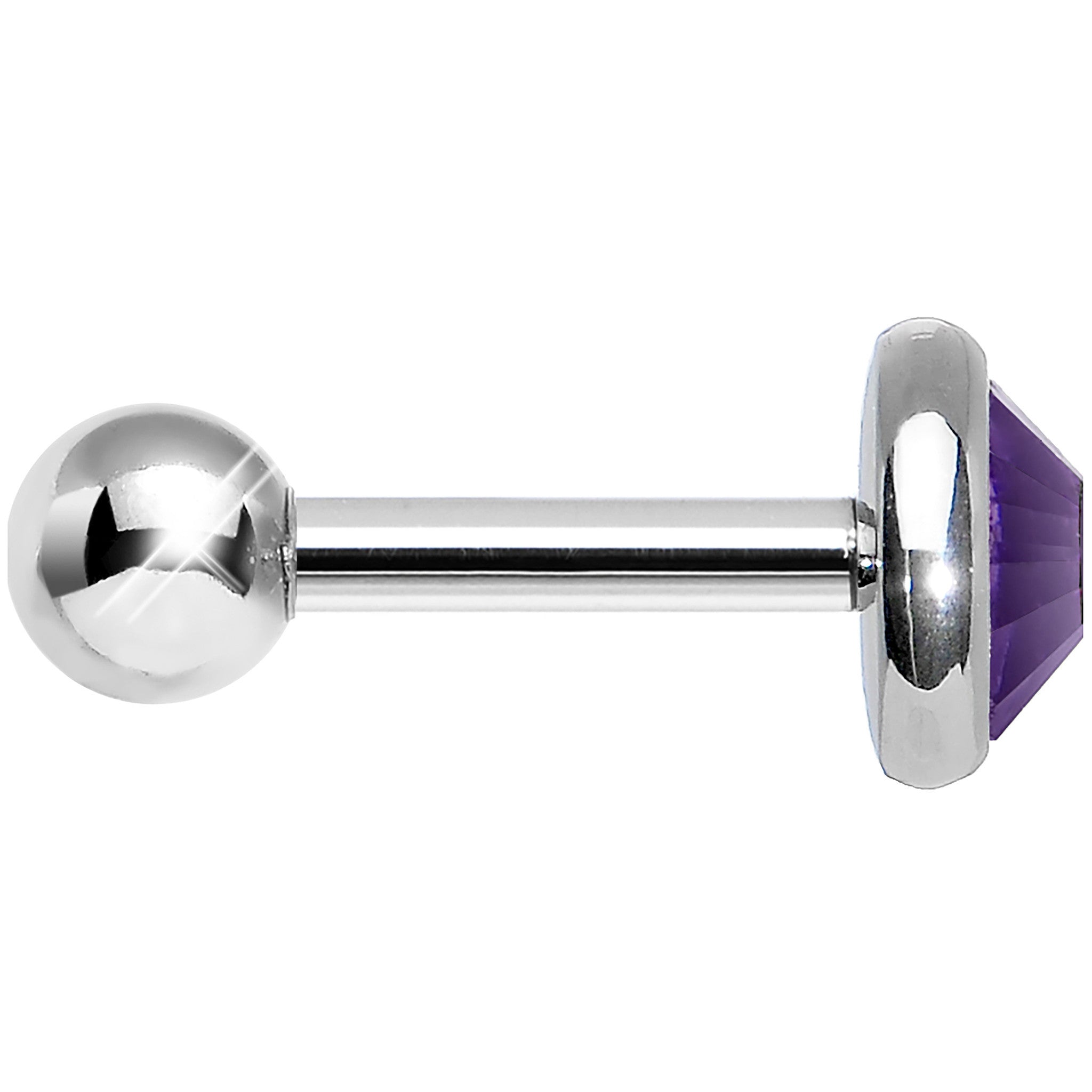 5mm Purple Gem Tragus Cartilage Barbell Earring