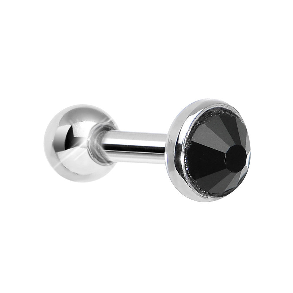 4mm Black Gem Tragus Cartilage Barbell Earring