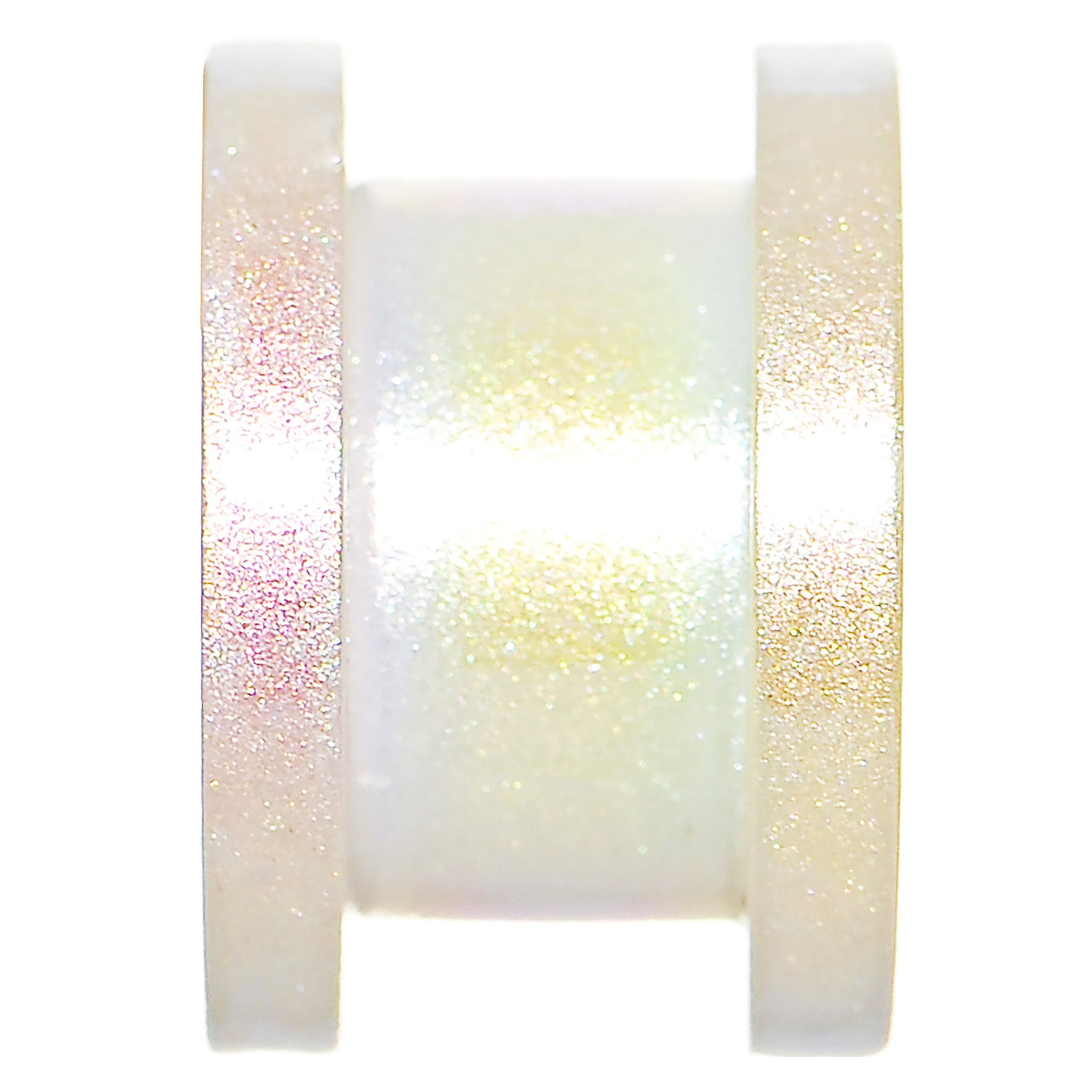 1/2 Iridescent Pearl White Acrylic Screw Fit Tunnel Plug