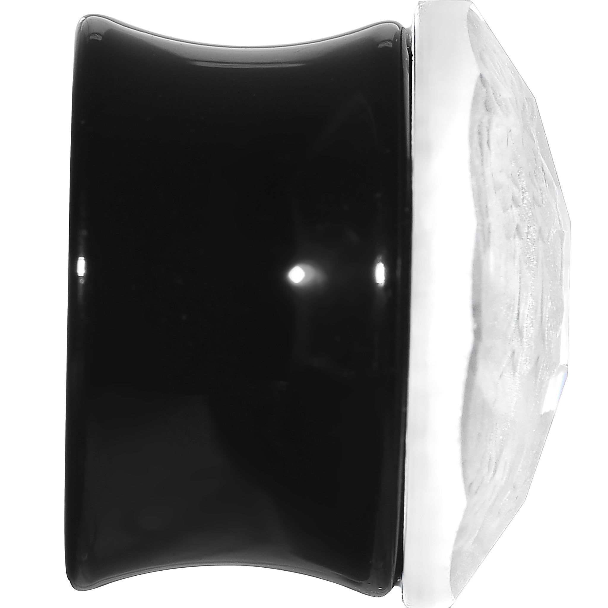 5/8 Faceted Clear White Cameo Acrylic Saddle Plug