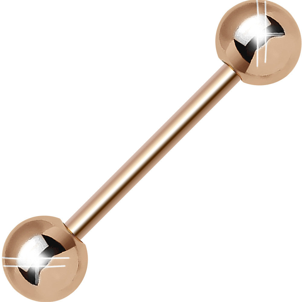 14 Gauge 5/8 Rose Gold Plated Straight Barbell