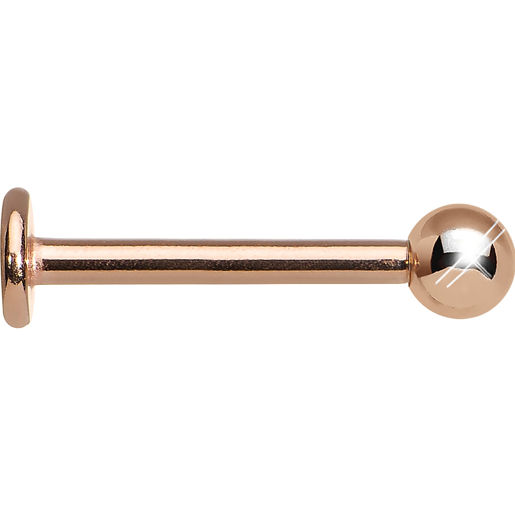 16 Gauge 3/8 Rose Gold Plated Labret Tragus Monroe