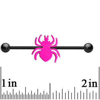 Black Anodized Titanium Pink Neon Mod Spider Industrial Barbell