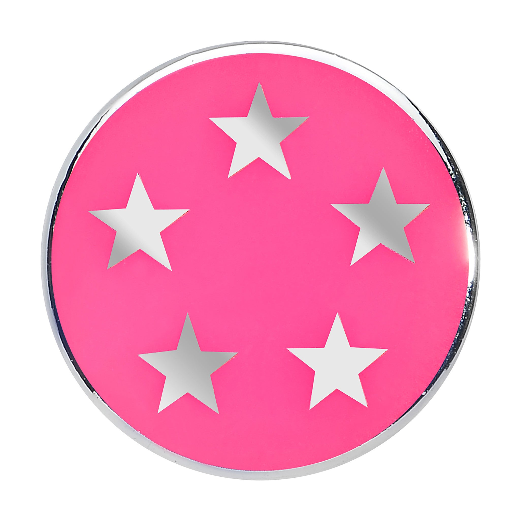 00 Gauge Silver Acrylic Hot Pink Five Star Saddle Plug