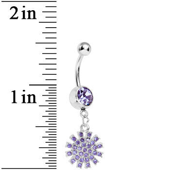 Purple Gem Summertime Sunburst Dangle Belly Ring