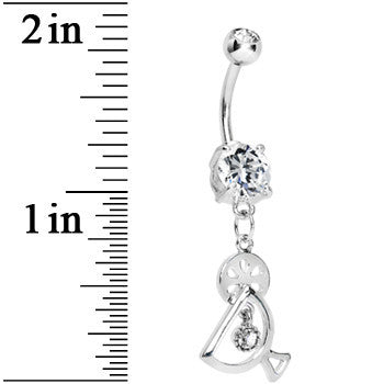 Double Clear Gem Fruity Drink Dangle Belly Ring