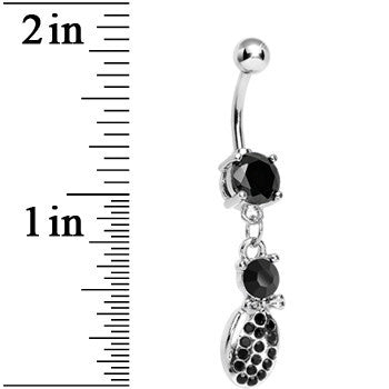 Black Gem Lady Bug Luck Dangle Belly Ring