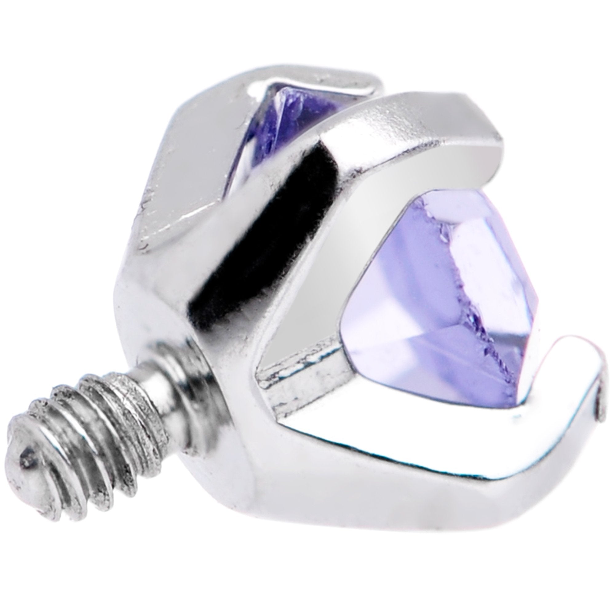 4mm Round Prong Set Purple Gem Dermal Anchor Top