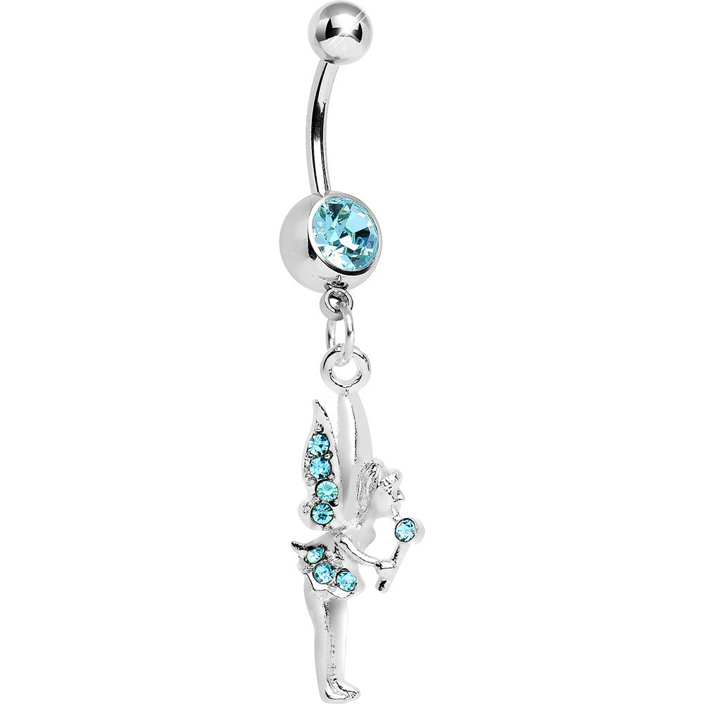 Aqua Gem Wand and Fairy Dangle Belly Ring