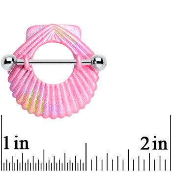 Pink Glitter Mermaid Fantasy Seashell Nipple Shield