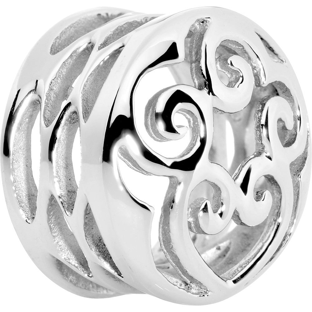 20mm Stainless Steel Heart and Scrolls Saddle Plug