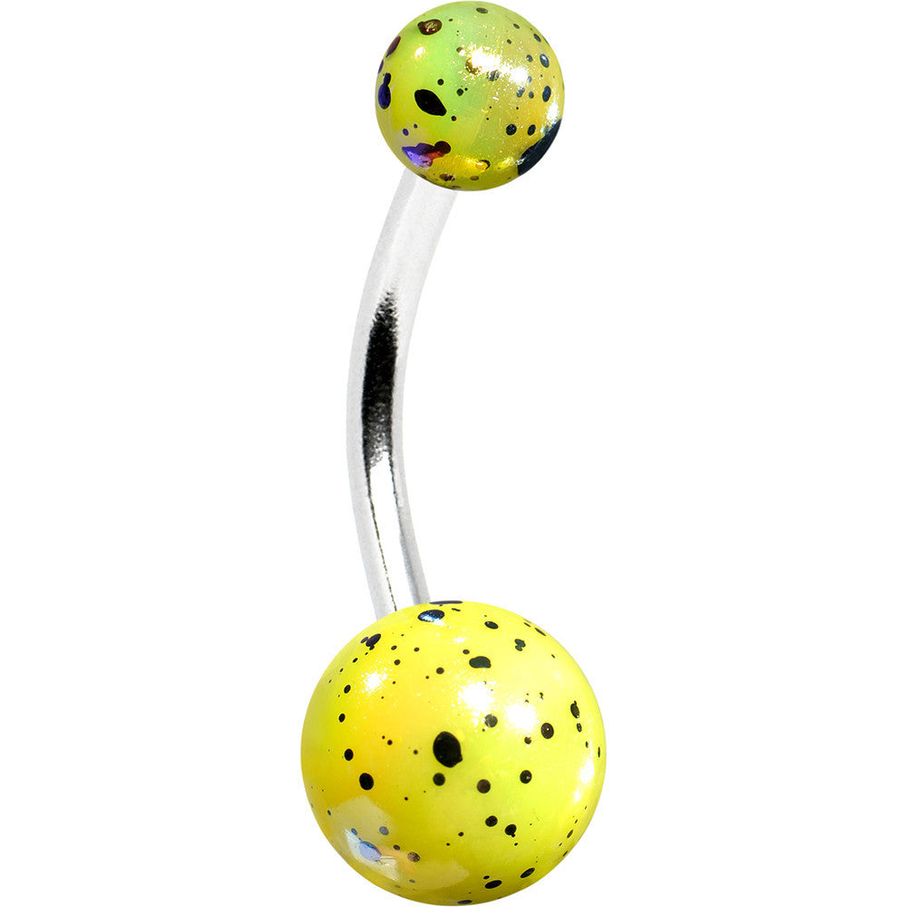 Yellow Speckled Cosmos Belly Ring