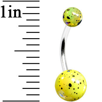 Yellow Speckled Cosmos Belly Ring