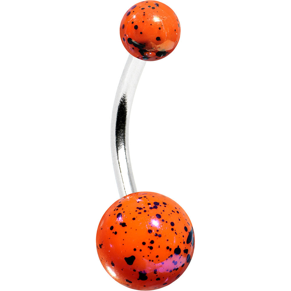 Orange Speckled Cosmos Belly Ring