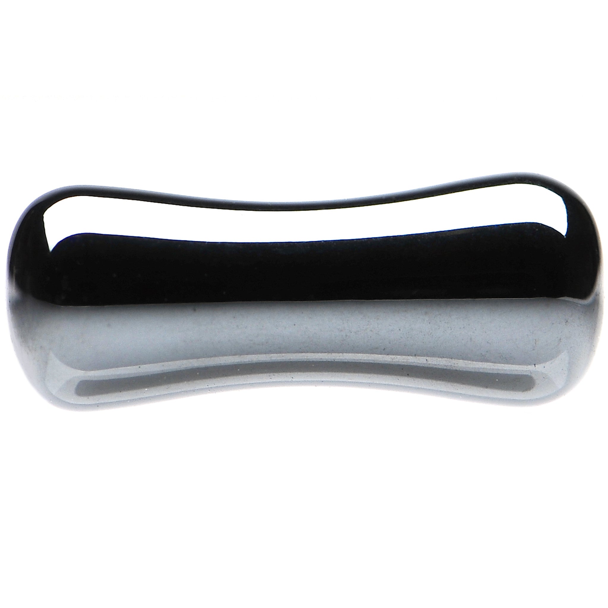 6 Gauge Organic Black Hematite Stone Saddle Plug Set