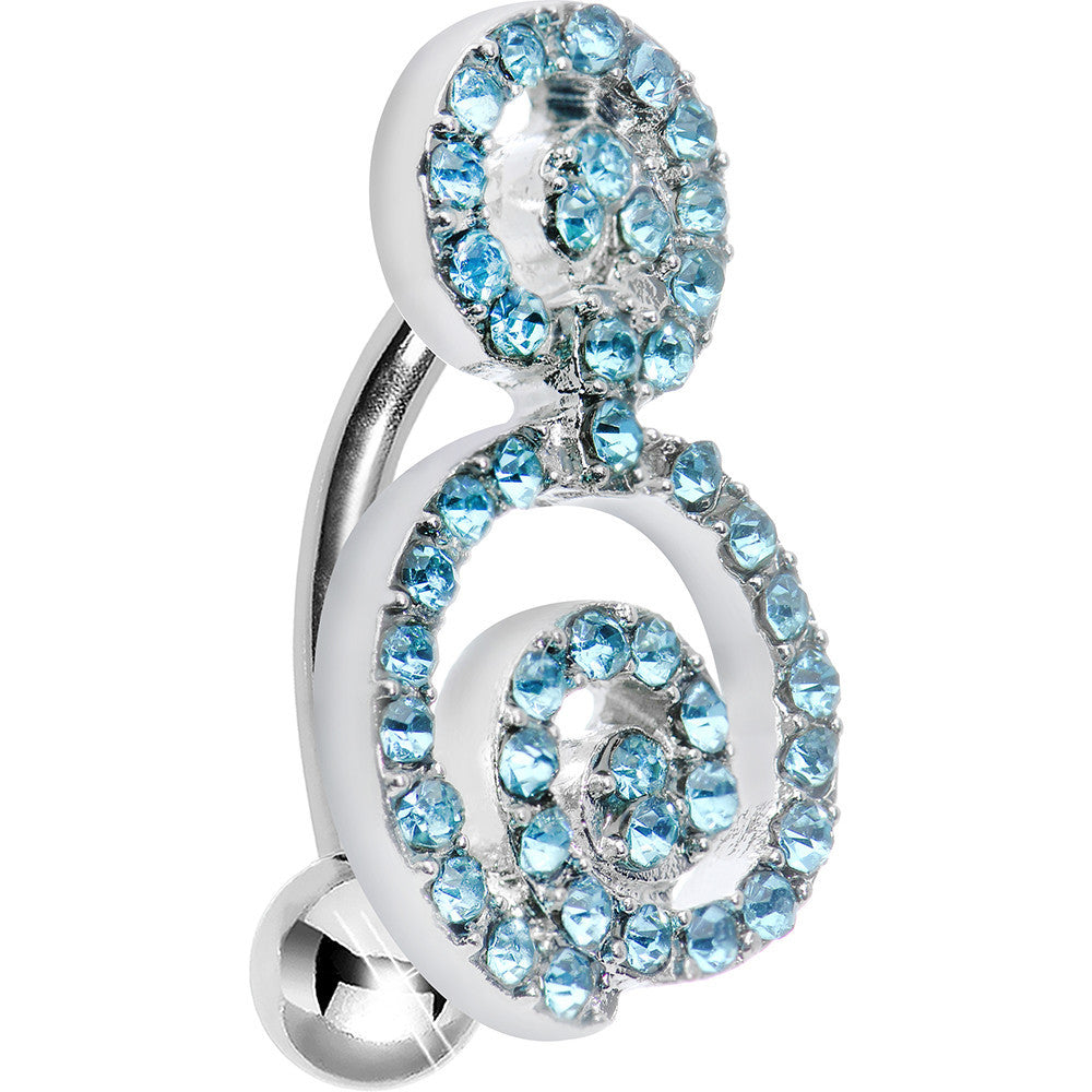 Aqua Gem Sweet Swirls Top Mount Belly Ring