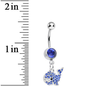 Blue Gem Tail of the Whale Dangle Belly Ring