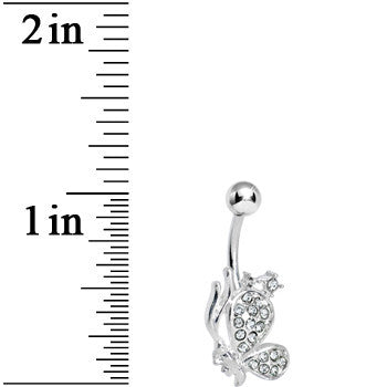 Crystalline Gem Shy Butterfly Belly Ring