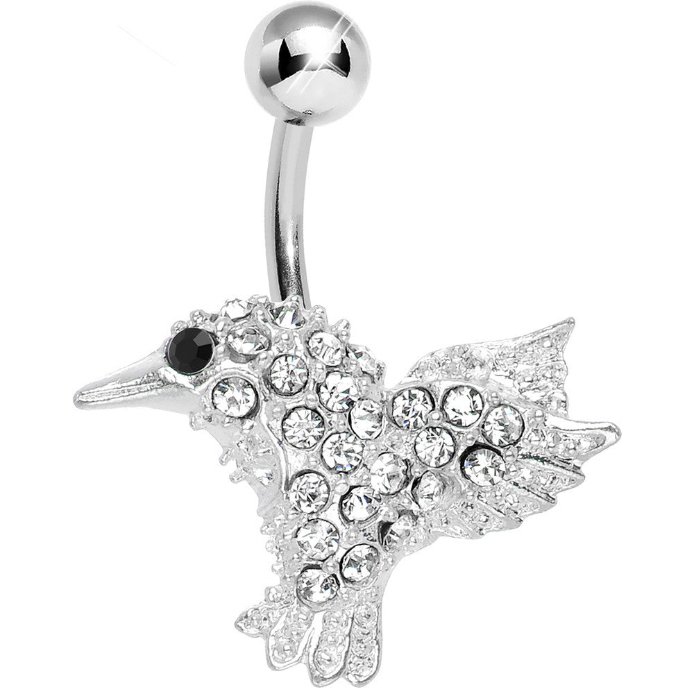 Crystalline Gem As the Crow Flies Bird Belly Ring