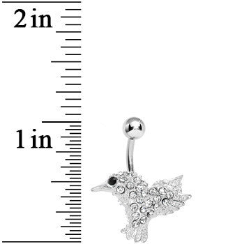 Crystalline Gem As the Crow Flies Bird Belly Ring