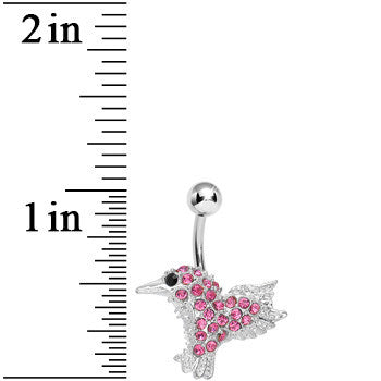 Pink Gem As the Crow Flies Bird Belly Ring