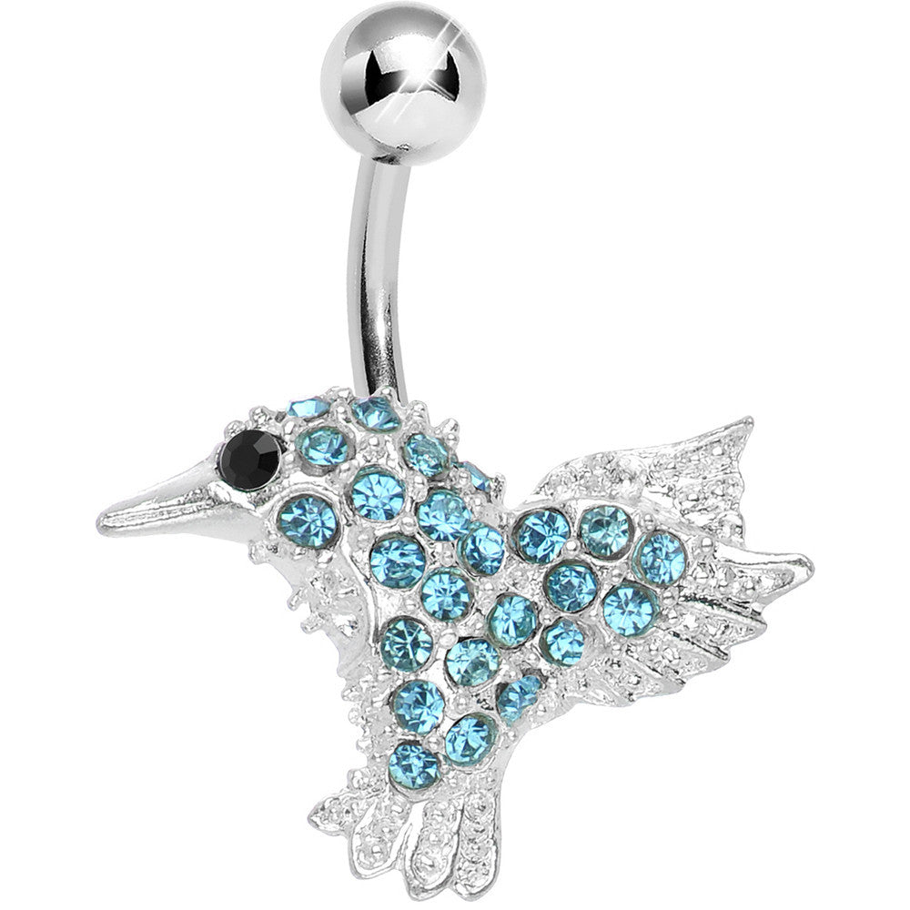 Aqua Gem As the Crow Flies Bird Belly Ring