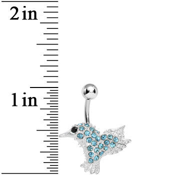 Aqua Gem As the Crow Flies Bird Belly Ring