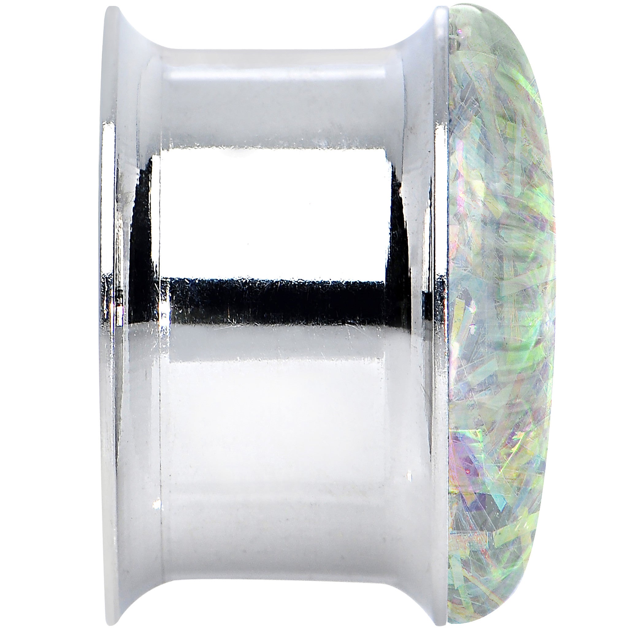 5/8 Stainless Steel Opalescent Confetti Party Saddle Plug