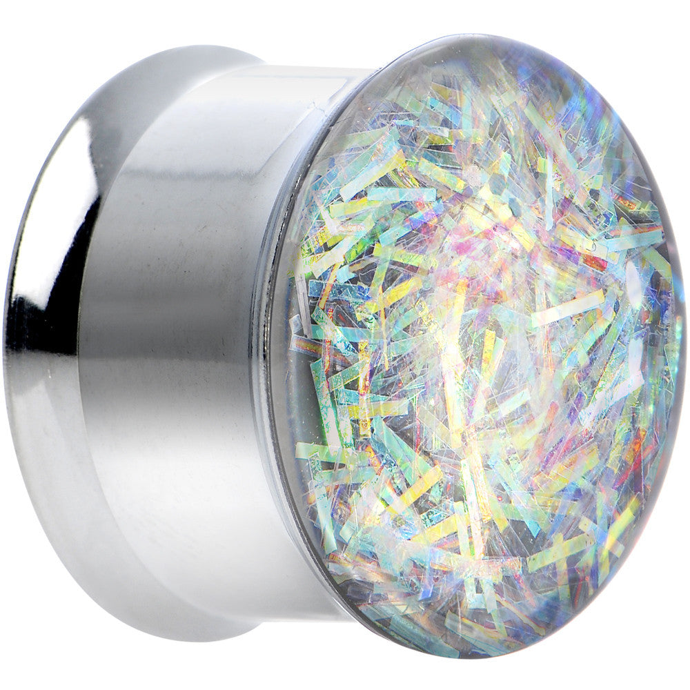 5/8 Stainless Steel Opalescent Confetti Party Saddle Plug