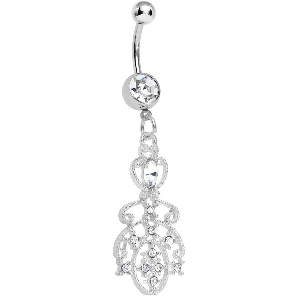 Clear Gem Elegant Equality Dangle Belly Ring