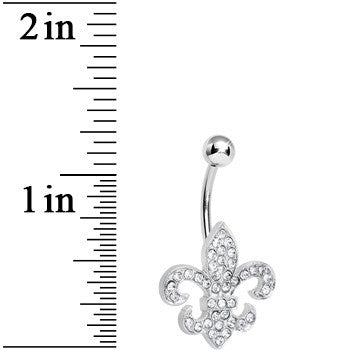 Crystalline Gem Fabulous Fleur de Lis Belly Ring