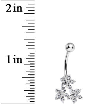 Crystalline Gem Trio of Flowers Belly Ring